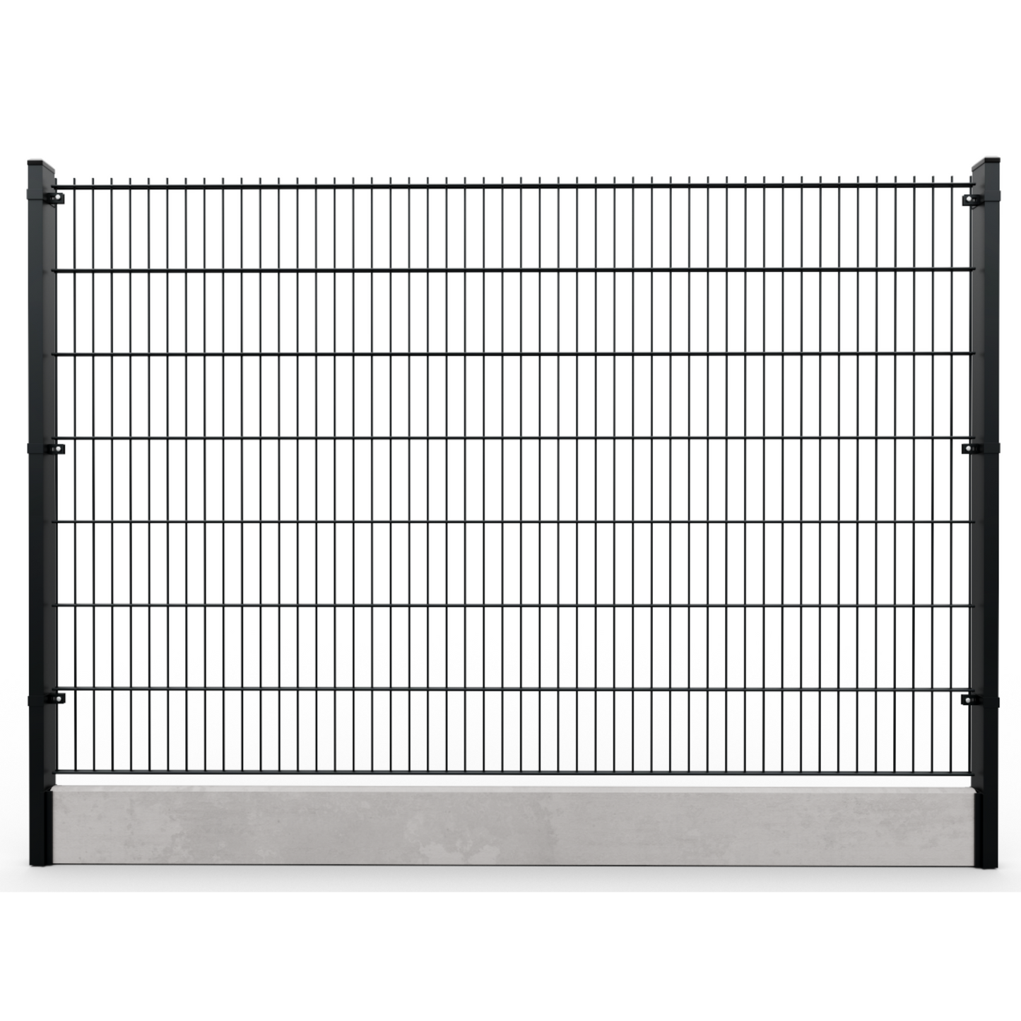Twin Mesh 2D Security Fencing Ø 6/5/6mm - 2500mm with Concrete Gravel Board