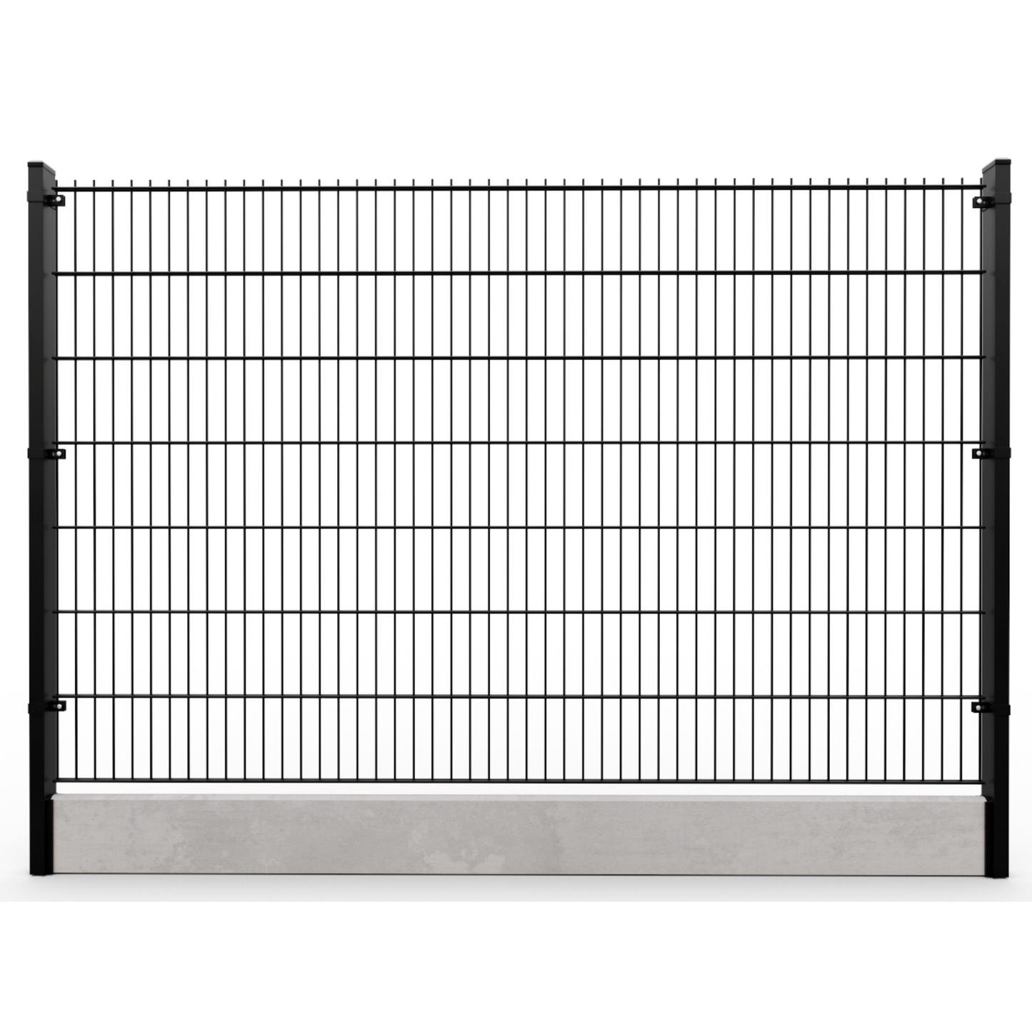 Twin Mesh 2D Security Fencing Ø 6/5/6mm - 2500mm with Concrete Gravel Board