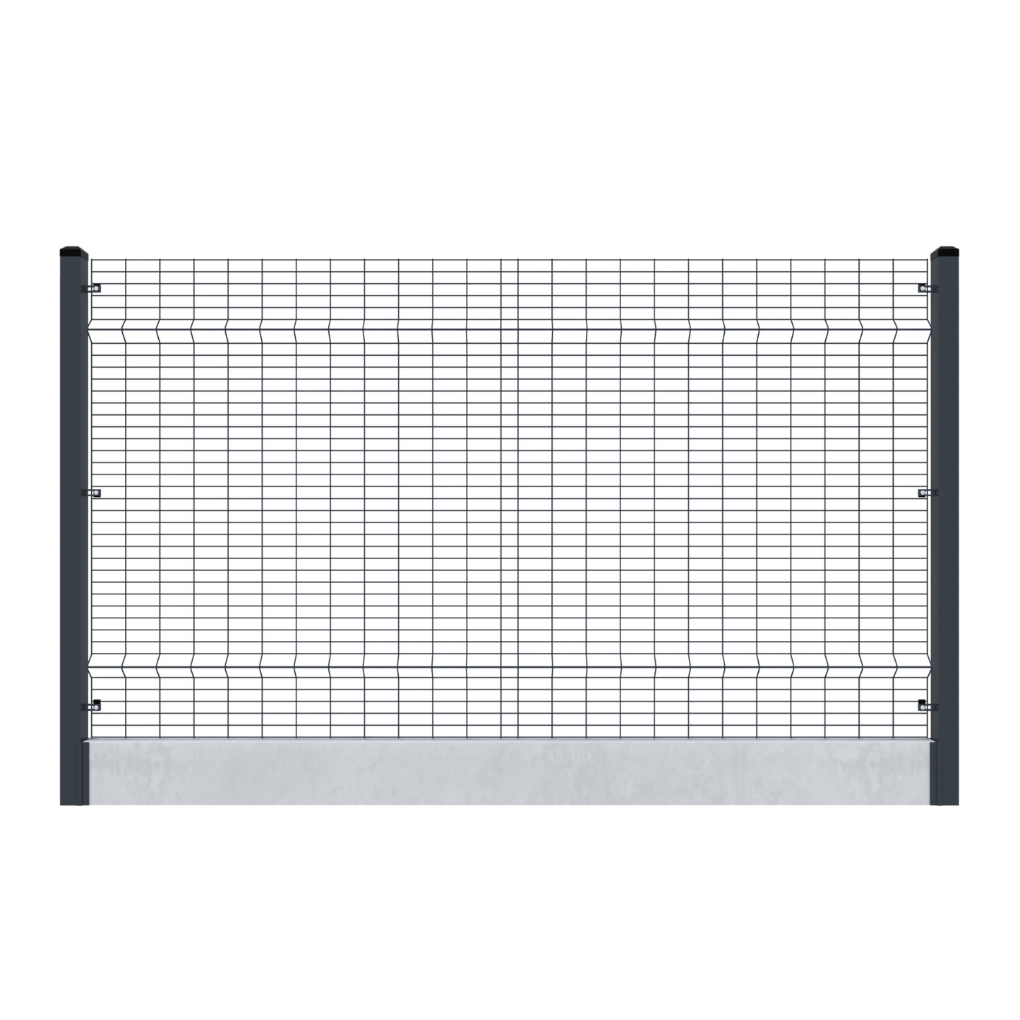 HybridDecor Security Fencing - 2500mm with Concrete Gravel Board