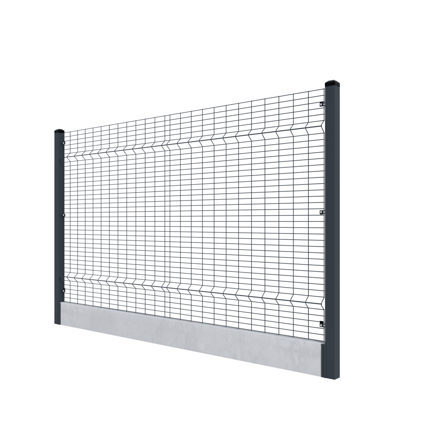 HybridDecor Security Fencing - 2500mm with Concrete Gravel Board
